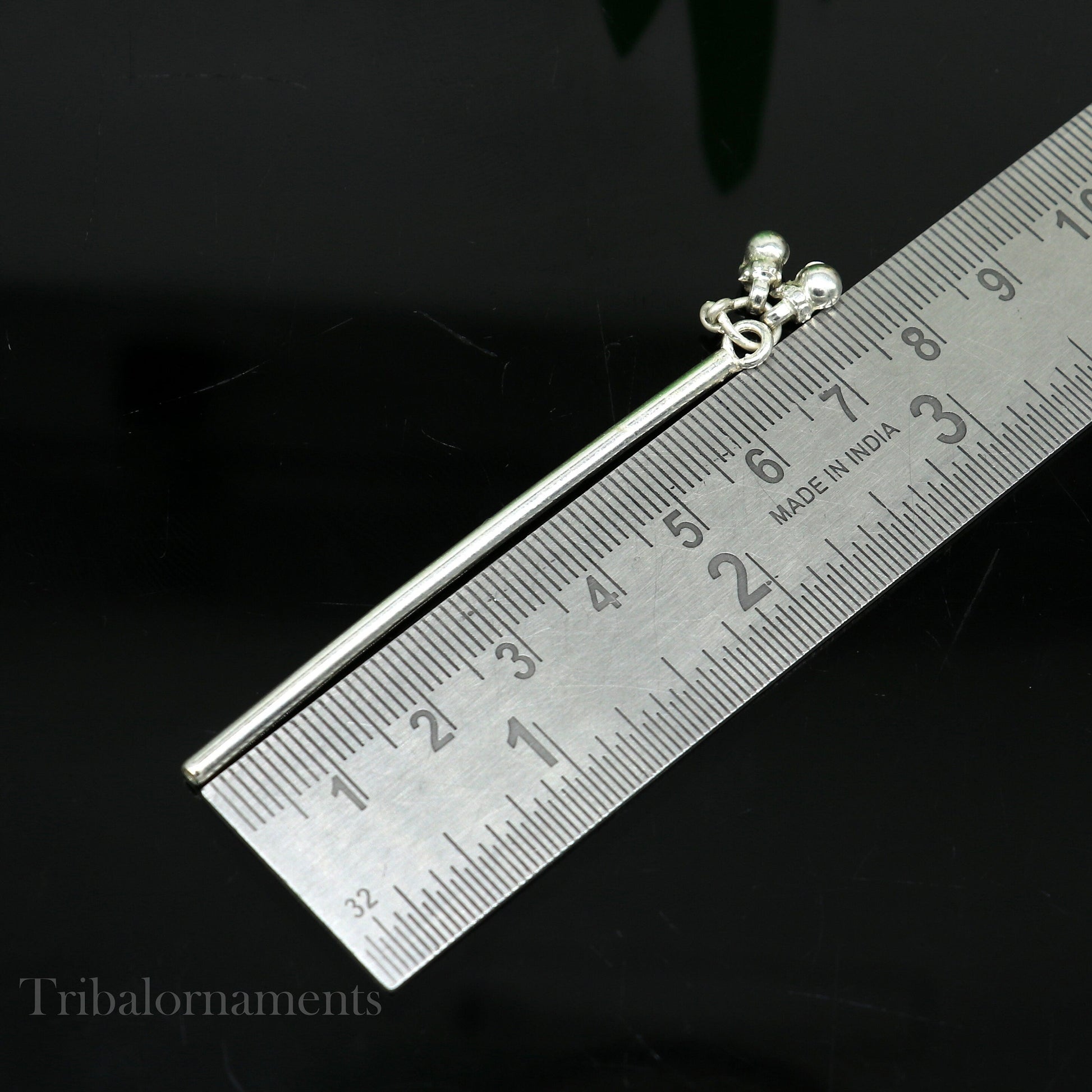 Plain krishna Flute Solid sterling silver handmade krishna flute, silver bansuri, laddu gopala flute, little krishna flute puja art su577 - TRIBAL ORNAMENTS