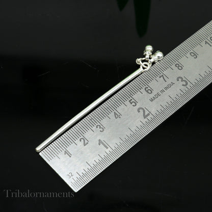 Plain krishna Flute Solid sterling silver handmade krishna flute, silver bansuri, laddu gopala flute, little krishna flute puja art su577 - TRIBAL ORNAMENTS