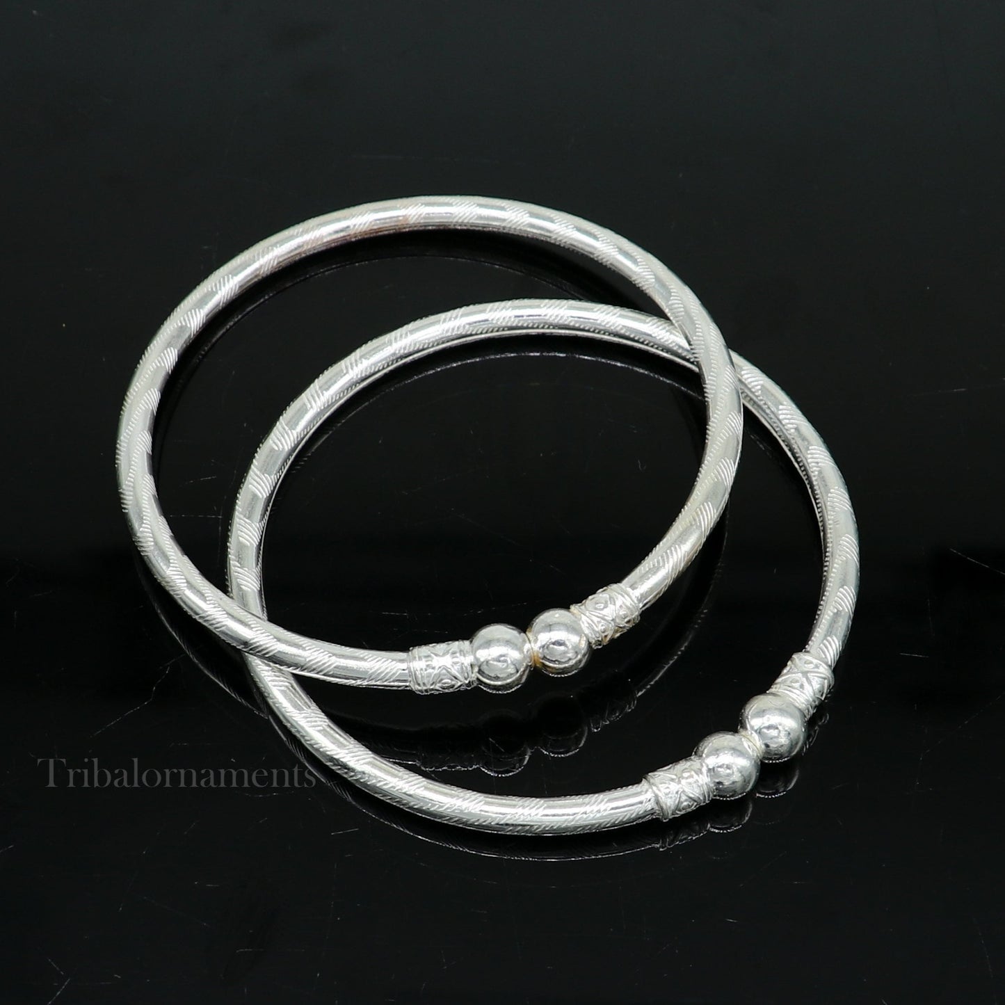 Plain white design sterling silver handmade amazing design bangle bracelet kada, excellent customized design bangle kada unisex gift nba230 - TRIBAL ORNAMENTS