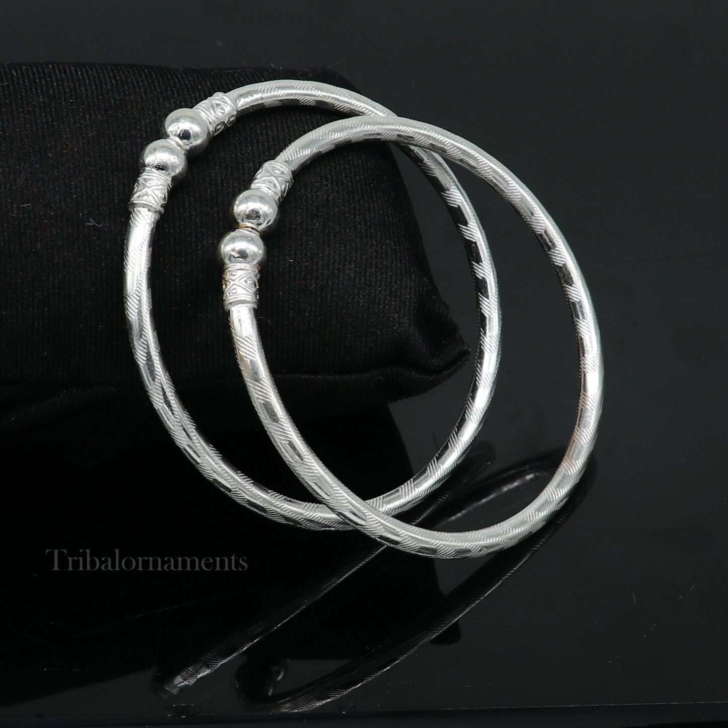 Plain white design sterling silver handmade amazing design bangle bracelet kada, excellent customized design bangle kada unisex gift nba230 - TRIBAL ORNAMENTS