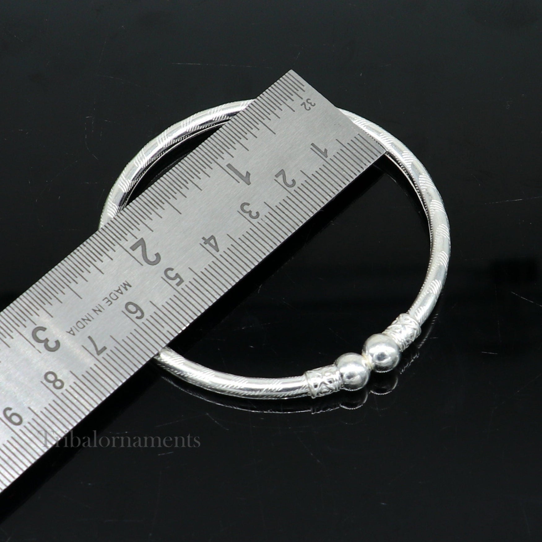 Plain white design sterling silver handmade amazing design bangle bracelet kada, excellent customized design bangle kada unisex gift nba230 - TRIBAL ORNAMENTS