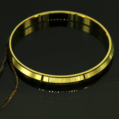 Punjabi Sikh solid silver gold-polished bangle bracelet by TRIBAL ORNAMENTS, handcrafted Kada for toddlers, personalized gift accessory