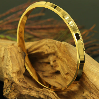 Solid silver and gold polished Punjabi Sikh bangle bracelet by TRIBAL ORNAMENTS, featuring traditional handmade design for toddlers.