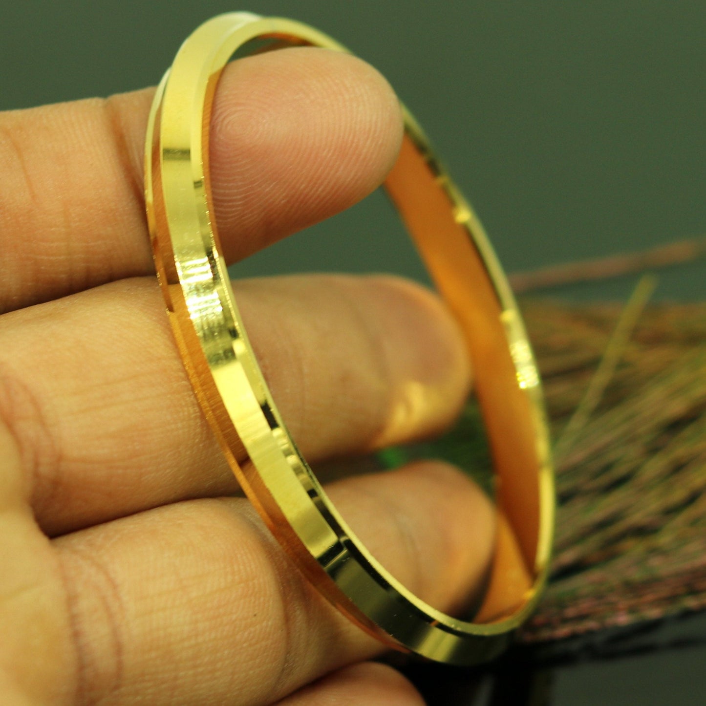 Punjabi Sikh solid silver handmade gold polished bangle bracelet kada, amazing customized design personalized gift for toddlers tribal jewelry nssk231 - TRIBAL ORNAMENTS