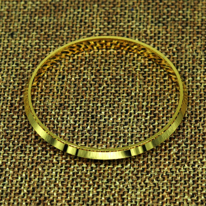 Tribal Ornaments Punjabi Sikh solid silver gold-polished bangle bracelet kada, handmade, personalized gift for toddlers.