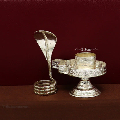 Pure 925 solid sterling silver lord shiva lingam stand/jalheri, use for put/hold shiva lingam in home temple, Shiva Vratam puja art su362 - TRIBAL ORNAMENTS
