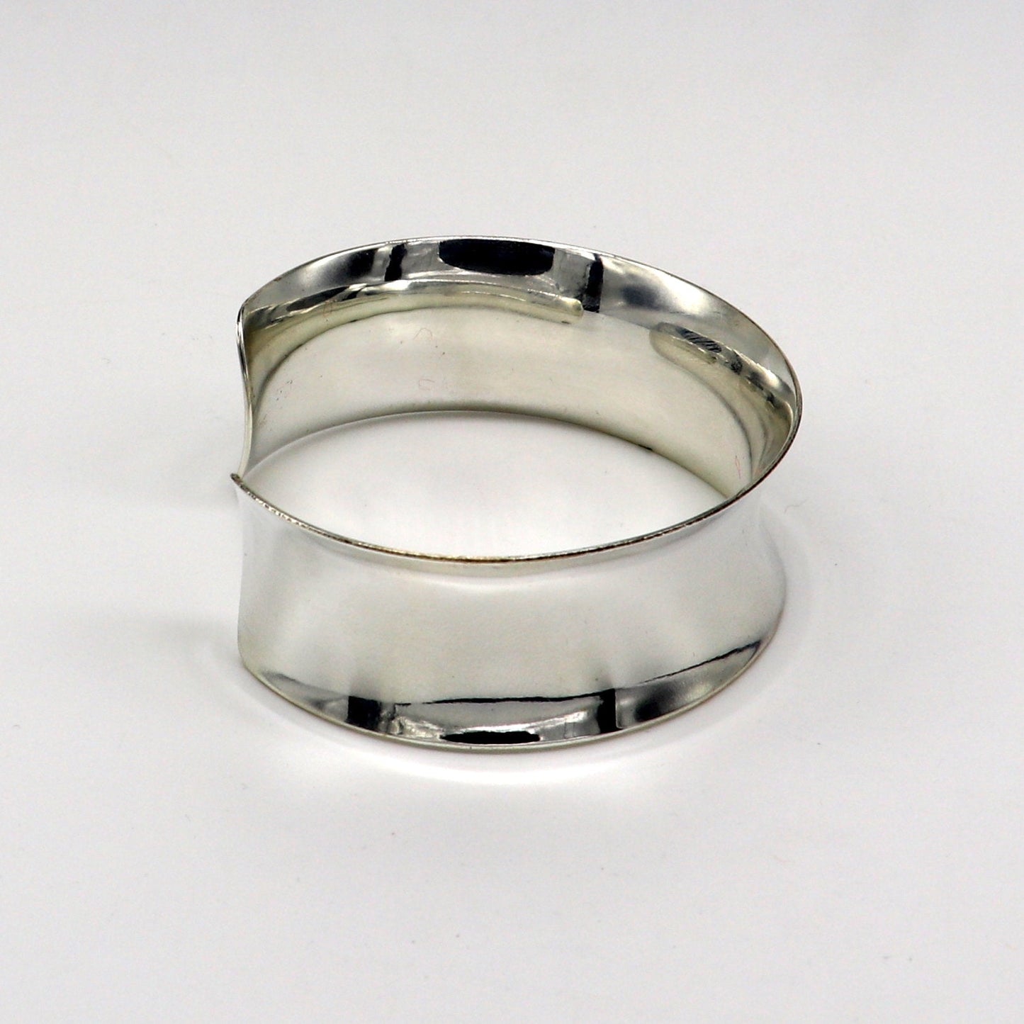 Pure 925 sterling silver fabulous bright shiny curved bracelet, new trendy modern fancy Bollywood style elegant cuff bangle bracelet cuff19 - TRIBAL ORNAMENTS