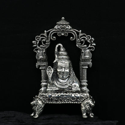 Pure 925 Sterling silver handmade antique look Indian idols Lord Shiva stunning statue figurine, puja articles best decorative gift art12 - TRIBAL ORNAMENTS