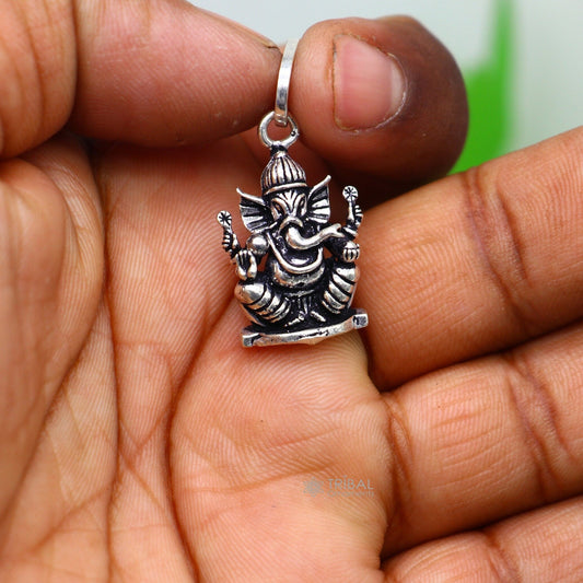 Pure 925 sterling silver handmade Lord Ganesha pendant, amazing stylish unisex pendant locket personalized jewelry tribal jewelry nsp618 - TRIBAL ORNAMENTS