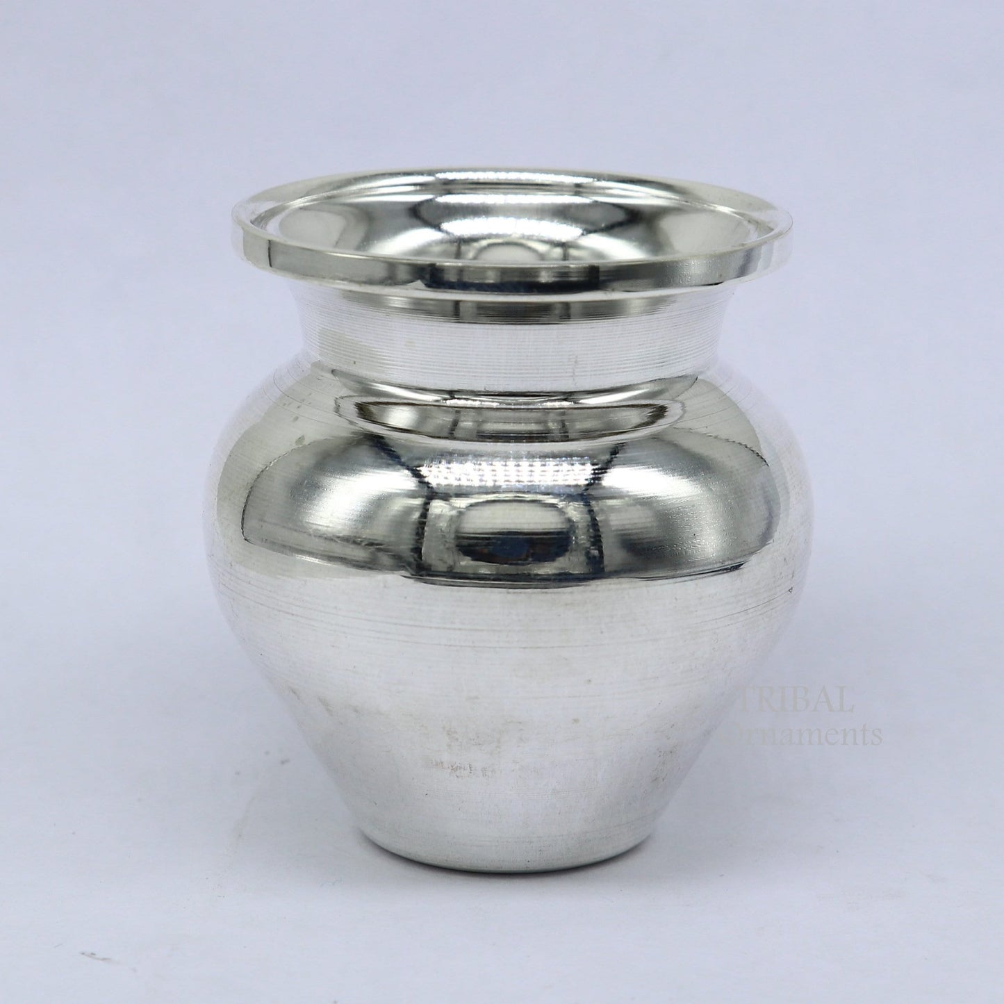 Pure 925 sterling silver handmade plain small Kalash or pot, unique special silver puja article, water or milk kalash pot india su1020 - TRIBAL ORNAMENTS