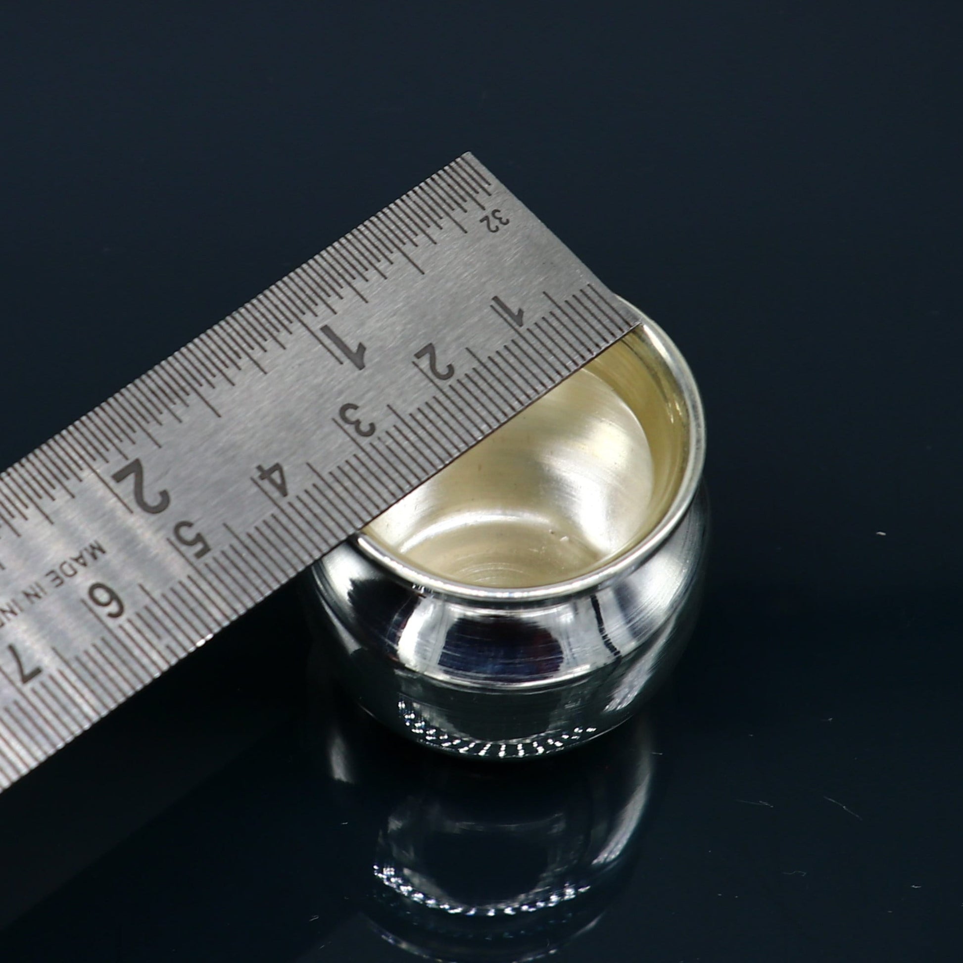 Pure 925 sterling silver handmade plain small Kalash or pot, unique special silver puja article, water or milk kalash pot india sv201 - TRIBAL ORNAMENTS