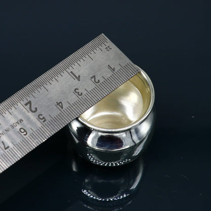 Pure 925 sterling silver handmade plain small Kalash or pot, unique special silver puja article, water or milk kalash pot india sv201 - TRIBAL ORNAMENTS