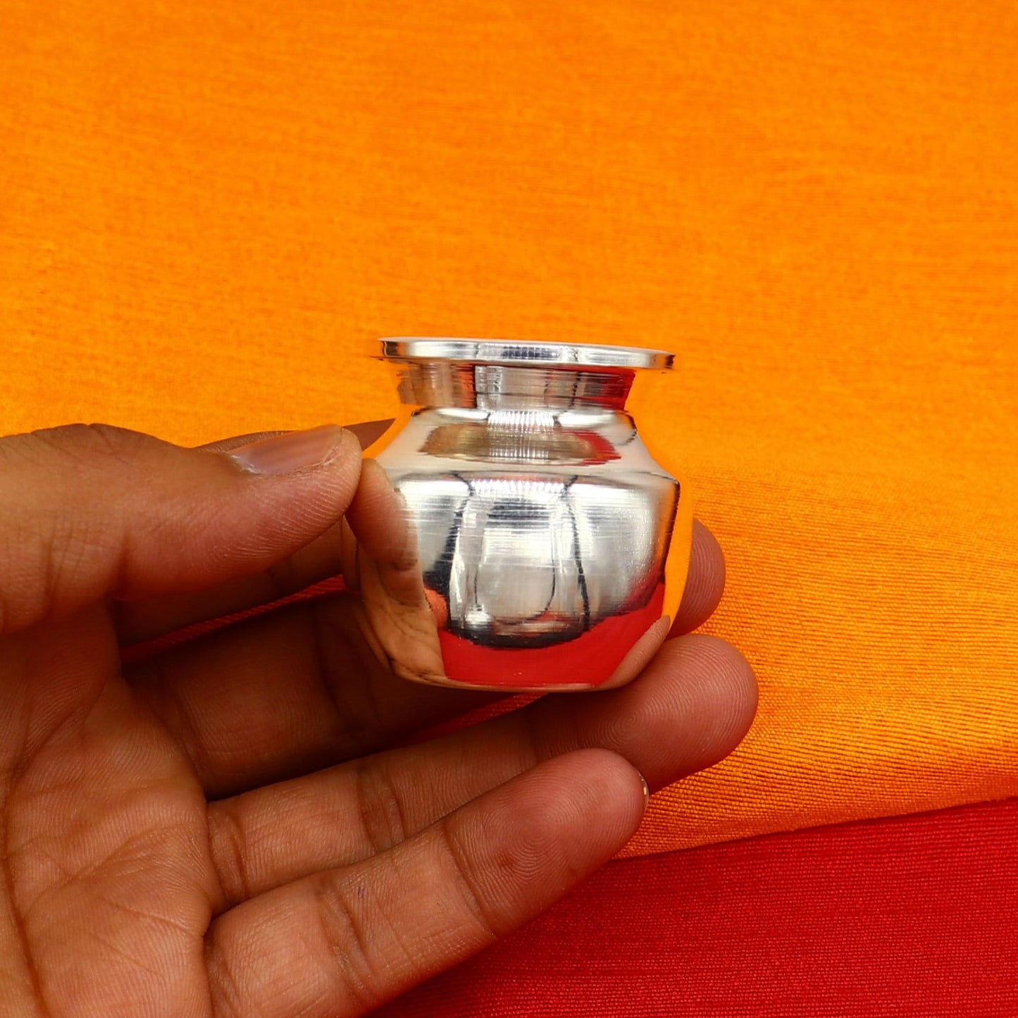 Pure 925 sterling silver handmade plain small Kalash or pot, unique special silver puja article, water or milk kalash pot india sv201 - TRIBAL ORNAMENTS