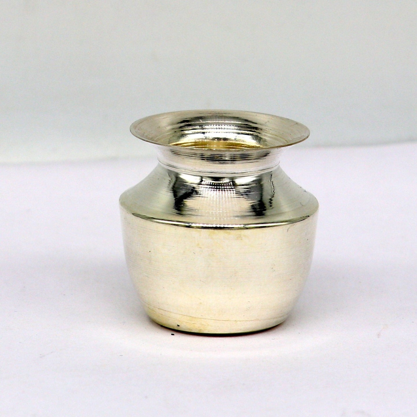 Pure 925 sterling silver handmade plain small Kalash or pot, unique special silver puja article, water or milk kalash pot india sv220 - TRIBAL ORNAMENTS