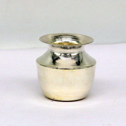 Pure 925 sterling silver handmade plain small Kalash or pot, unique special silver puja article, water or milk kalash pot india sv220 - TRIBAL ORNAMENTS
