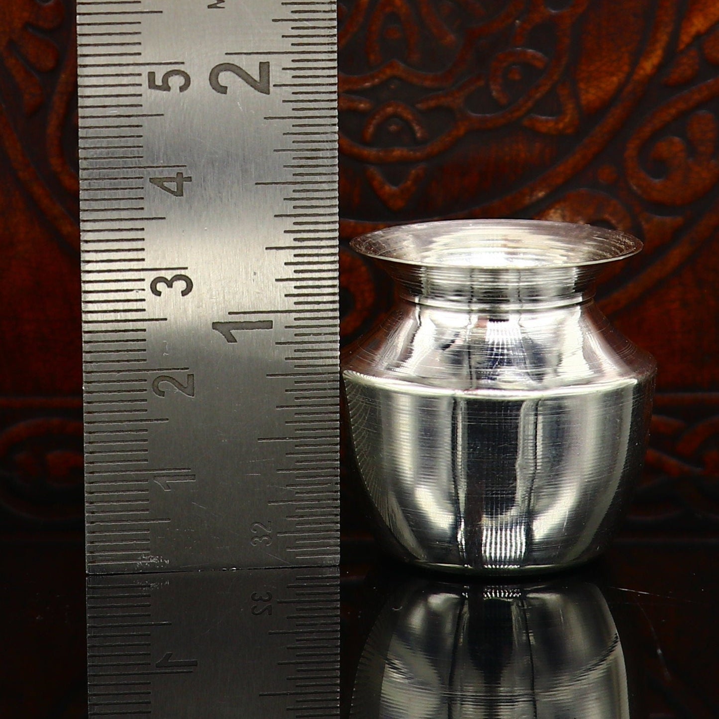 Pure 925 sterling silver handmade plain small Kalash or pot, unique special silver puja article, water or milk kalash pot india sv220 - TRIBAL ORNAMENTS