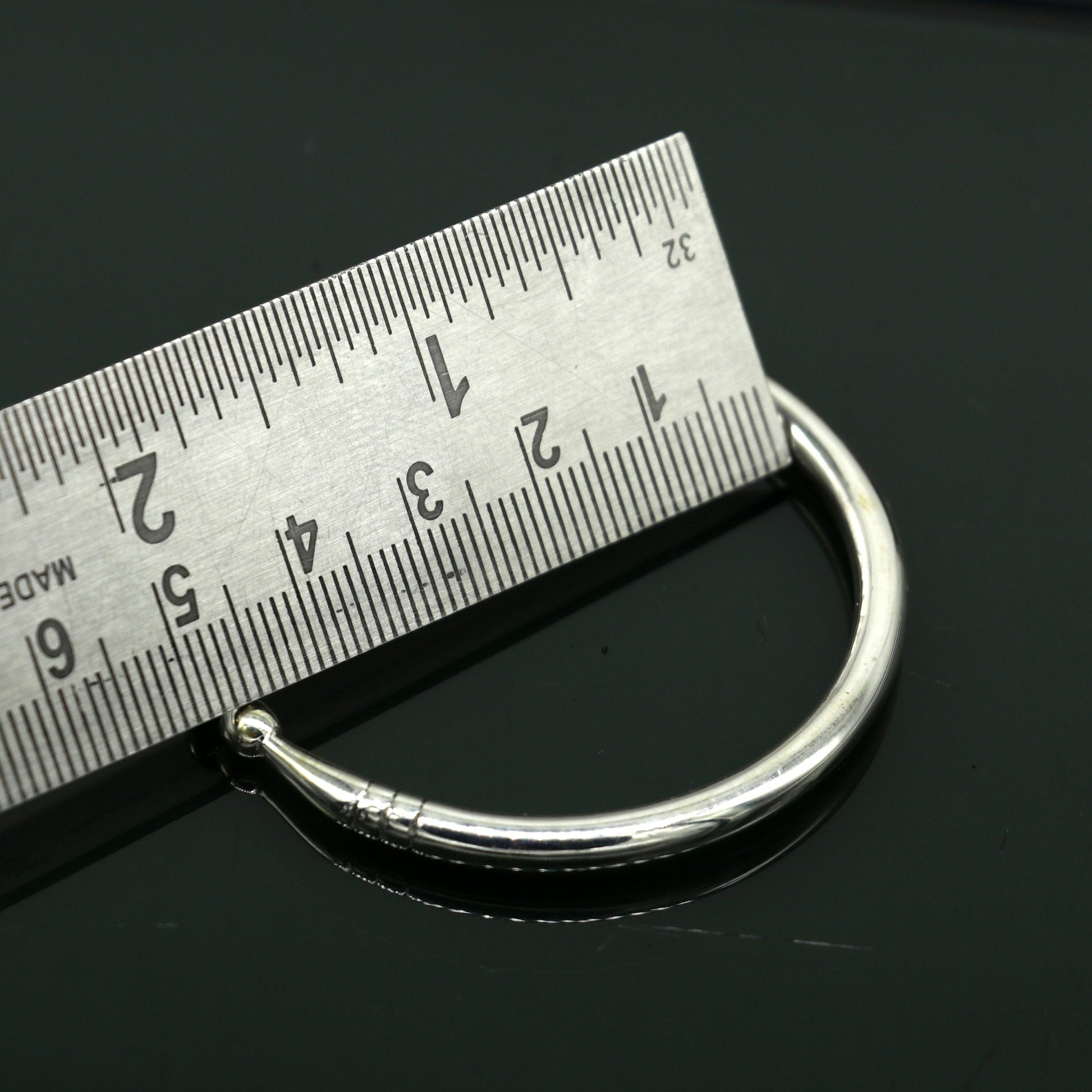 Pure 925 sterling silver solid plain shiny design new born baby bangle kada, baby bracelet kada, best gifting adjustable kada nbbk223 - TRIBAL ORNAMENTS