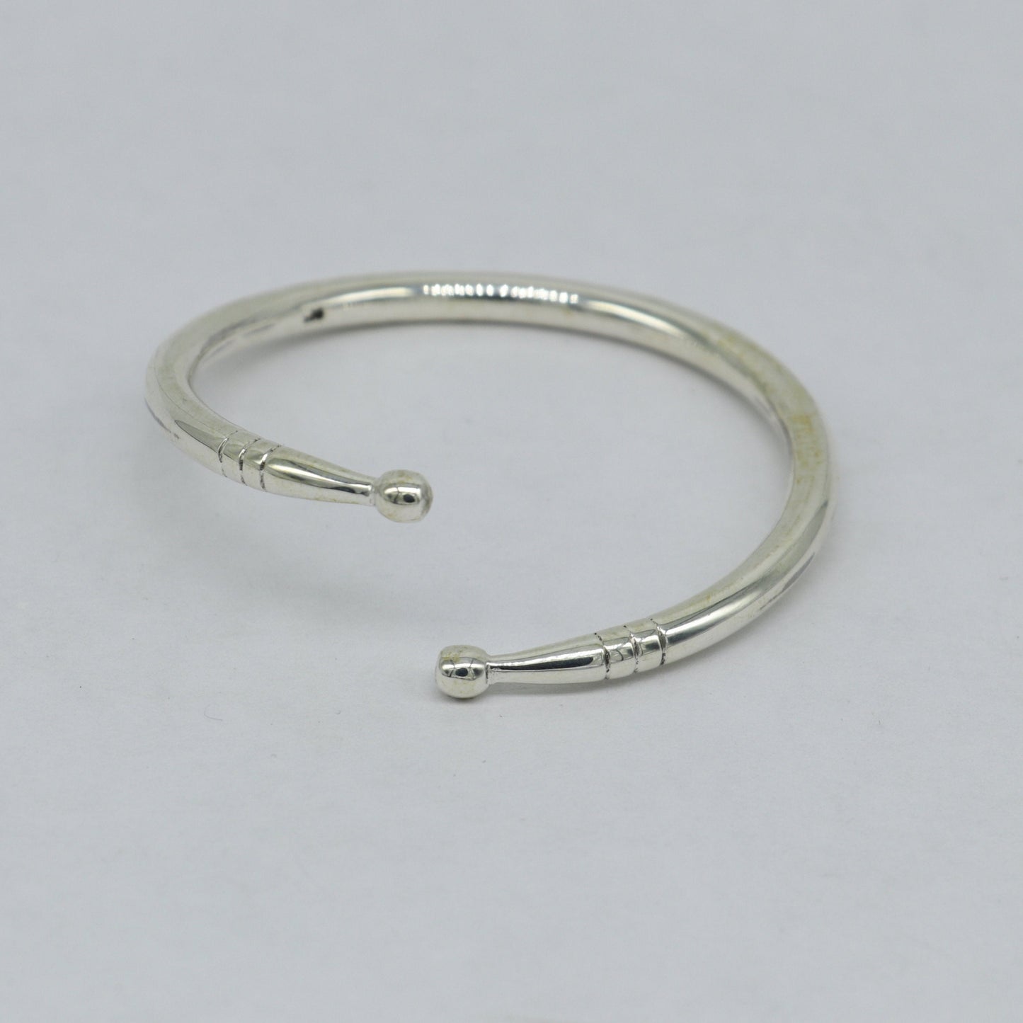 Pure 925 sterling silver solid plain shiny design new born baby bangle kada, baby bracelet kada, best gifting adjustable kada nbbk223 - TRIBAL ORNAMENTS