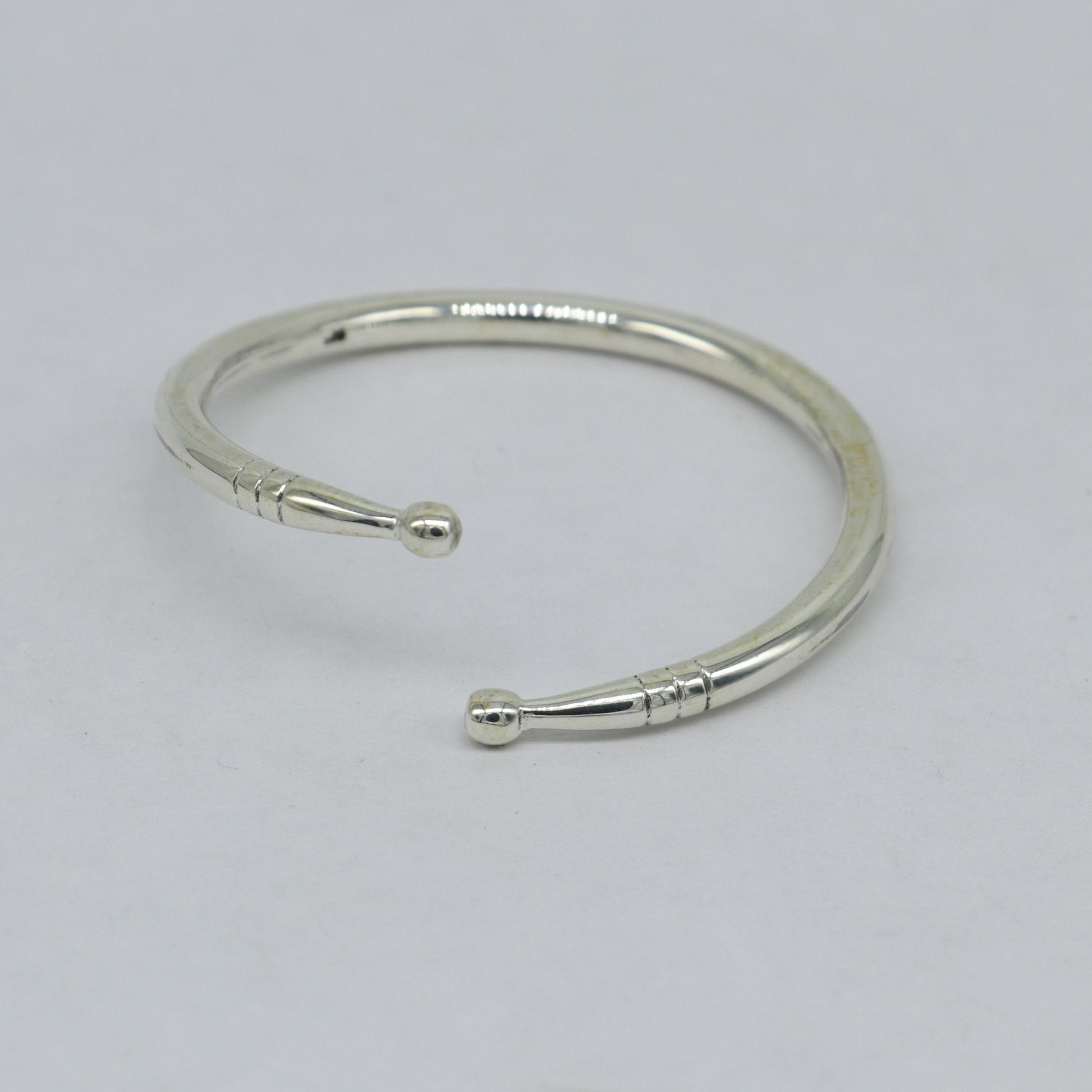Pure 925 sterling silver solid plain shiny design new born baby bangle kada, baby bracelet kada, best gifting adjustable kada nbbk223 - TRIBAL ORNAMENTS