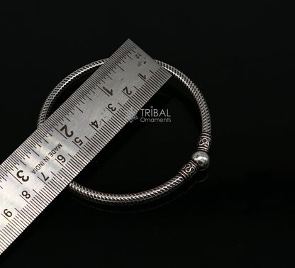 Vintage 925 sterling silver ball style bangle bracelet, tribal-inspired design, ideal for men or girls, ethnic jewelry by TRIBAL ORNAMENTS.