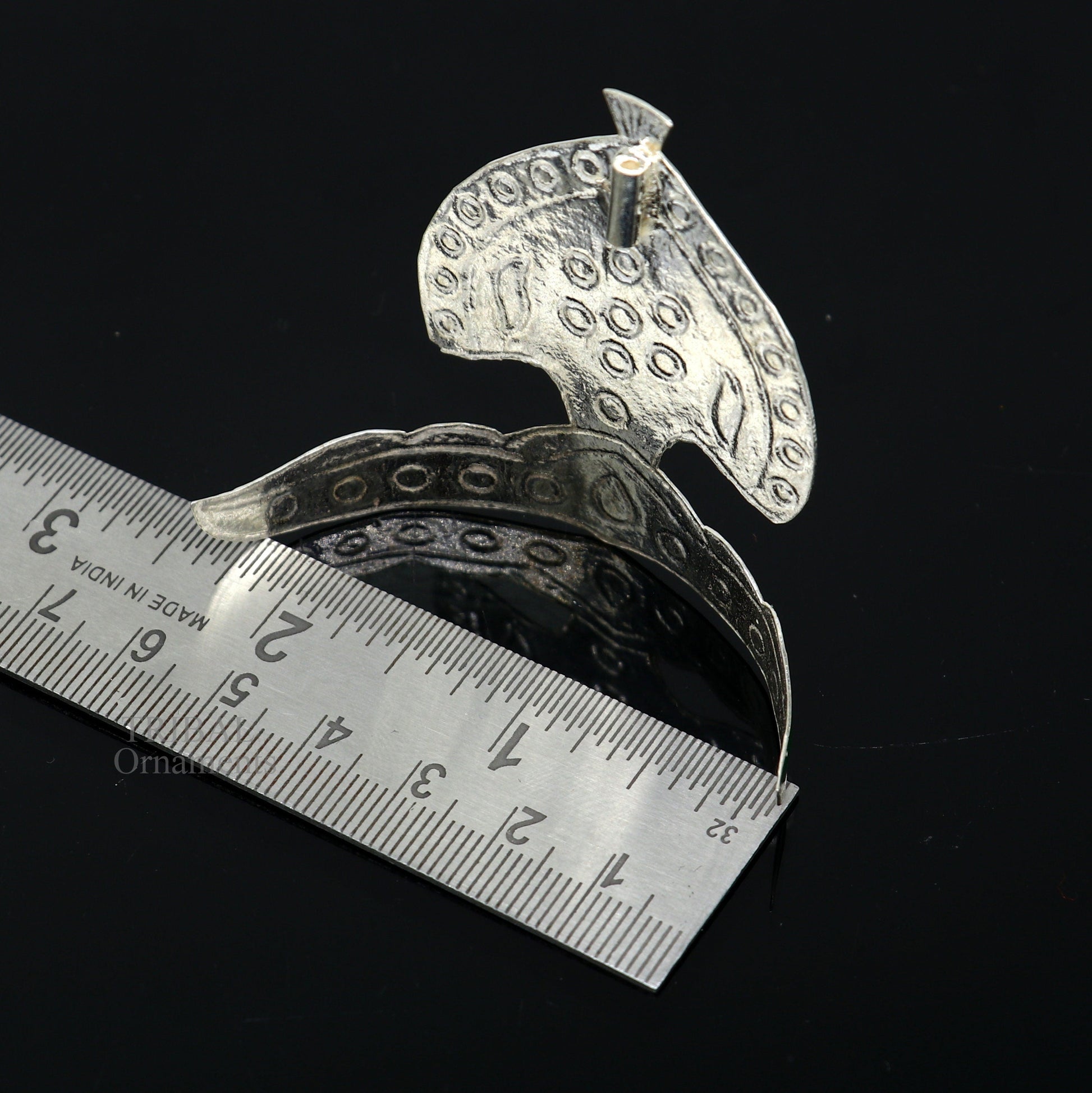 Pure 925 sterling silver vintage antique design mukut (crown), amazing handmade enamel design silver god crown home temple god hat su695 - TRIBAL ORNAMENTS