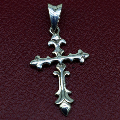 Sterling silver cross pendant by Tribal Ornaments featuring a vintage, stylish design in unisex jewelry style.