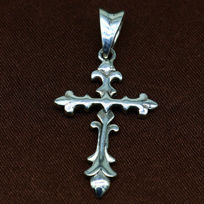925 sterling silver stylish cross pendant by Tribal Ornaments, vintage antique design, unisex jewelry, perfect for gifting.