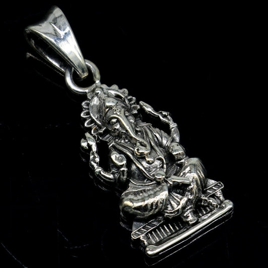 Pure 925 sterling silver vintage Antique stylish Hindu goddess Ganesha Pendant, amazing design stunning pendant gifting jewelry ssp431 - TRIBAL ORNAMENTS