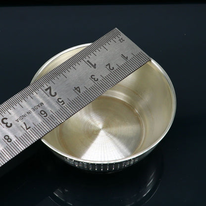 Pure 999 fine silver bowl, silver utensils from india, plain high quality silver vessel, silver kitchen utensils baby serving bowl sv196 - TRIBAL ORNAMENTS