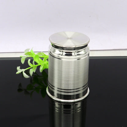 Pure 999 fine silver handmade vessel, water/milk Glass tumbler, silver flask, baby kids silver utensils stay healthy gift article  sv104 - TRIBAL ORNAMENTS