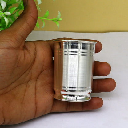 Pure 999 fine silver handmade vessel, water/milk Glass tumbler, silver flask, baby kids silver utensils stay healthy gift article  sv104 - TRIBAL ORNAMENTS