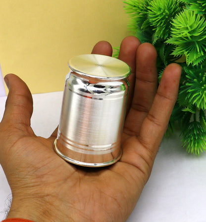 Pure 999 fine silver handmade vessel, water/milk Glass tumbler, silver flask, baby kids silver utensils stay healthy gift article  sv104 - TRIBAL ORNAMENTS