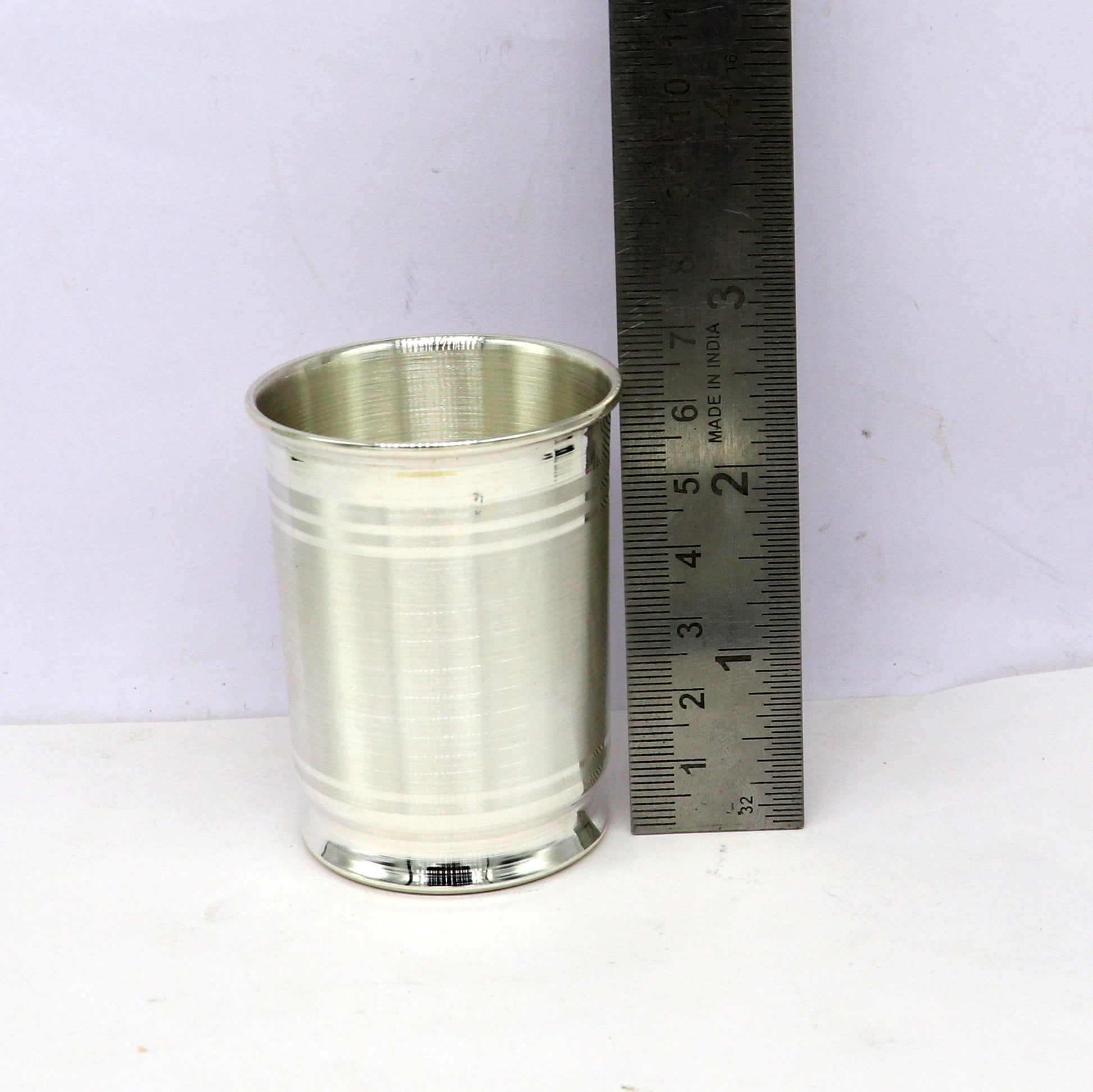 Pure 999 fine silver handmade vessel, water/milk Glass tumbler, silver flask, baby kids silver utensils stay healthy gift article  sv104 - TRIBAL ORNAMENTS