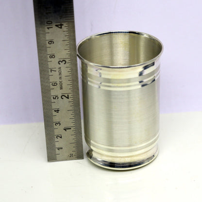 Pure 999 fine silver handmade vessel, water/milk Glass tumbler, silver flask, baby kids silver utensils stay healthy water glass sv100 - TRIBAL ORNAMENTS