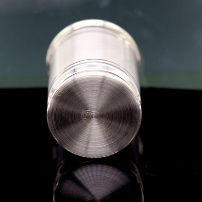 Pure 999 fine silver handmade vessel, water/milk Glass tumbler, silver flask, baby kids silver utensils stay healthy water glass sv100 - TRIBAL ORNAMENTS