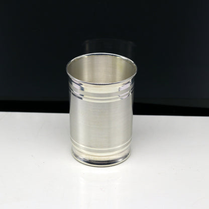 Pure 999 fine silver handmade vessel, water/milk Glass tumbler, silver flask, baby kids silver utensils stay healthy water glass sv100 - TRIBAL ORNAMENTS