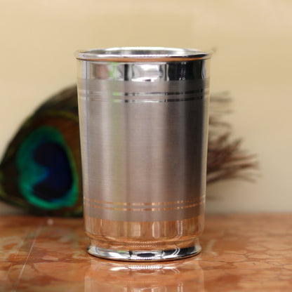 Handmade pure 999 fine silver water and milk tumblers, silver flask, and baby silver utensils by TRIBAL ORNAMENTS