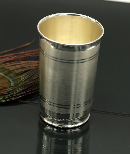 Pure 999 fine silver handmade vessels, water/milk Glass tumbler, silver flask, baby kids silver utensils stay healthy water glass sv71 - TRIBAL ORNAMENTS