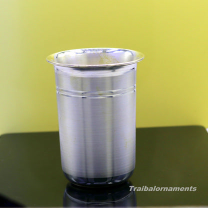 Pure 999 fine silver handmade vessels, water/milk Glass tumbler, silver flask, baby silver utensils for stay healthy from bacteria sv39 - TRIBAL ORNAMENTS
