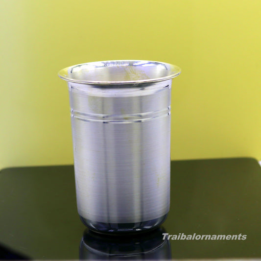 Pure 999 fine silver handmade vessels, water/milk Glass tumbler, silver flask, baby silver utensils for stay healthy from bacteria sv39 - TRIBAL ORNAMENTS