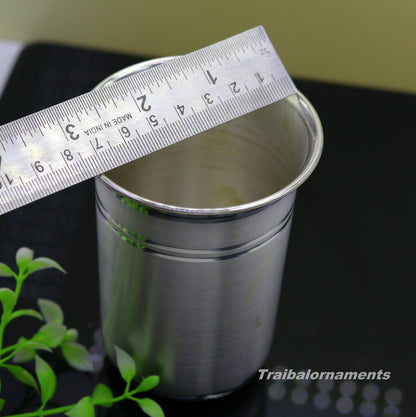 Pure 999 fine silver handmade vessels, water/milk Glass tumbler, silver flask, baby silver utensils for stay healthy from bacteria sv39 - TRIBAL ORNAMENTS