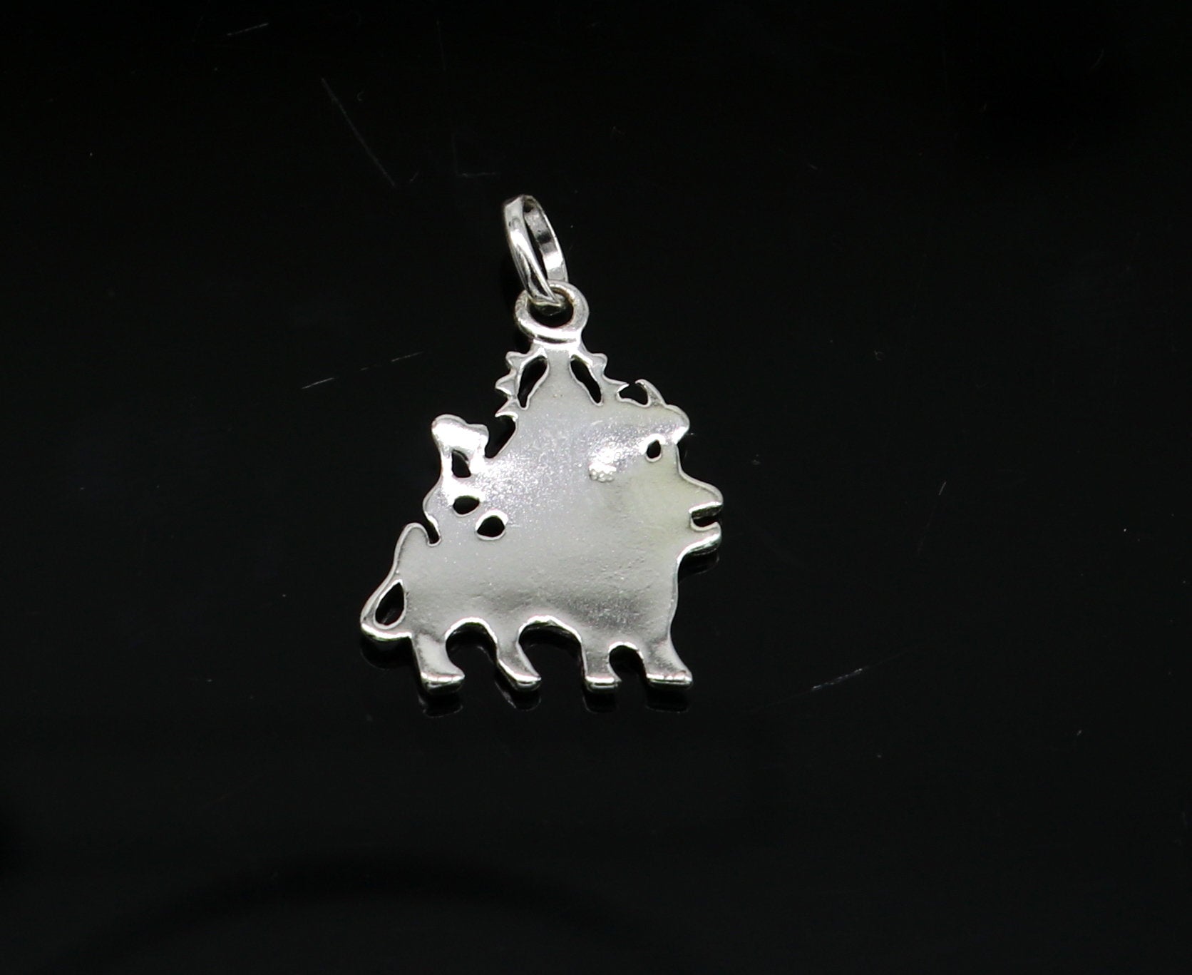 Pure fine 925 sterling silver maa bhawani flexible pedant, fabulous silver unisex pendant  jewelry from India, unique fancy jewelry ssp424 - TRIBAL ORNAMENTS