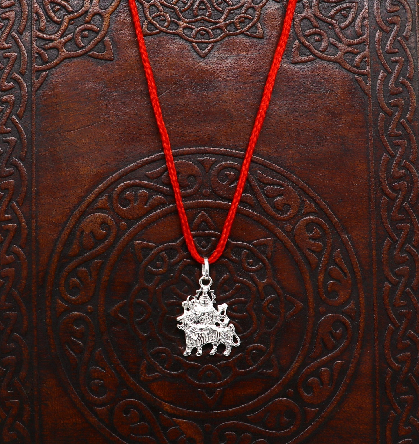 Pure fine 925 sterling silver maa bhawani flexible pedant, fabulous silver unisex pendant  jewelry from India, unique fancy jewelry ssp424 - TRIBAL ORNAMENTS