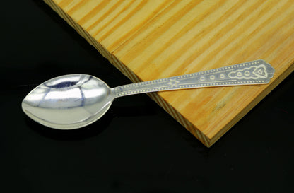Pure sterling silver handmade solid silver spoon kitchen utensils, vessels, silver has antibacterial properties, keep stay healthy sv57 - TRIBAL ORNAMENTS
