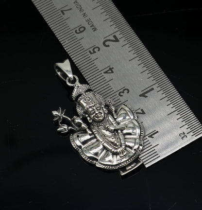 Sterling silver Lord Krishna Shreenathji pendant, handmade Hindu jewelry, unisex designer gift from TRIBAL ORNAMENTS.