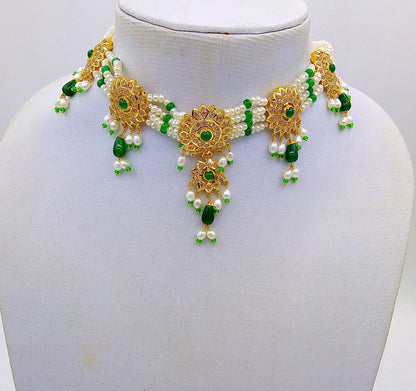 sale 22k yellow gold fit necklace pendant women jewellery pearl - TRIBAL ORNAMENTS