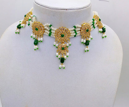 sale 22k yellow gold fit necklace pendant women jewellery pearl - TRIBAL ORNAMENTS