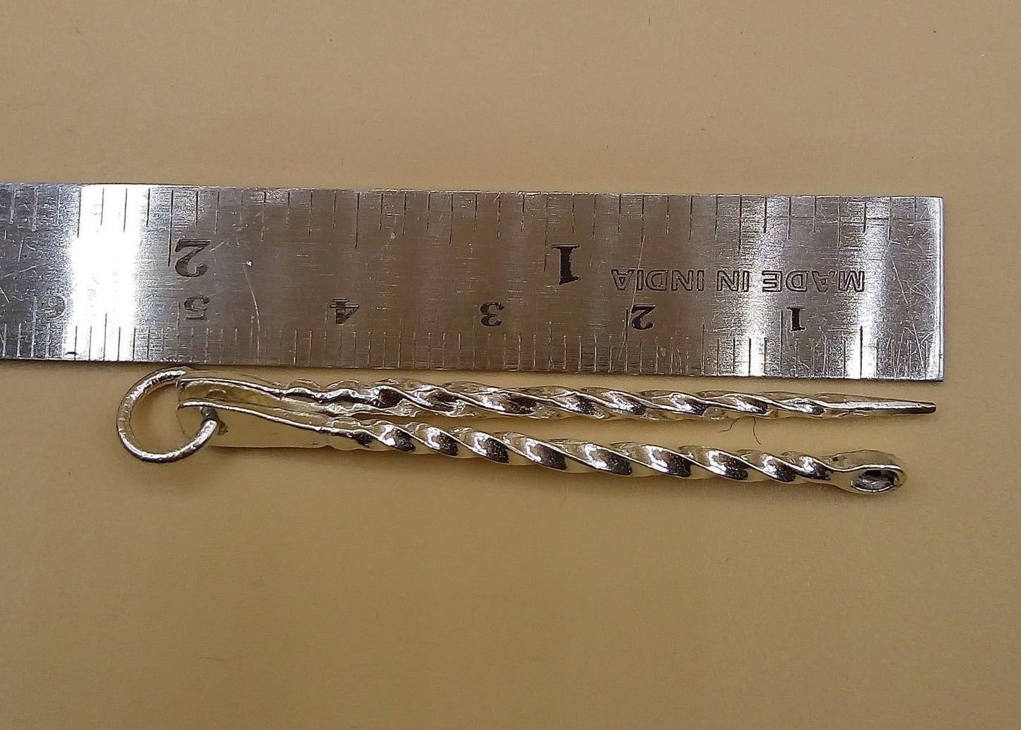 Silver handmade teeth cleaner and ear wax removal silver sticks fabulous twisted shape design - TRIBAL ORNAMENTS