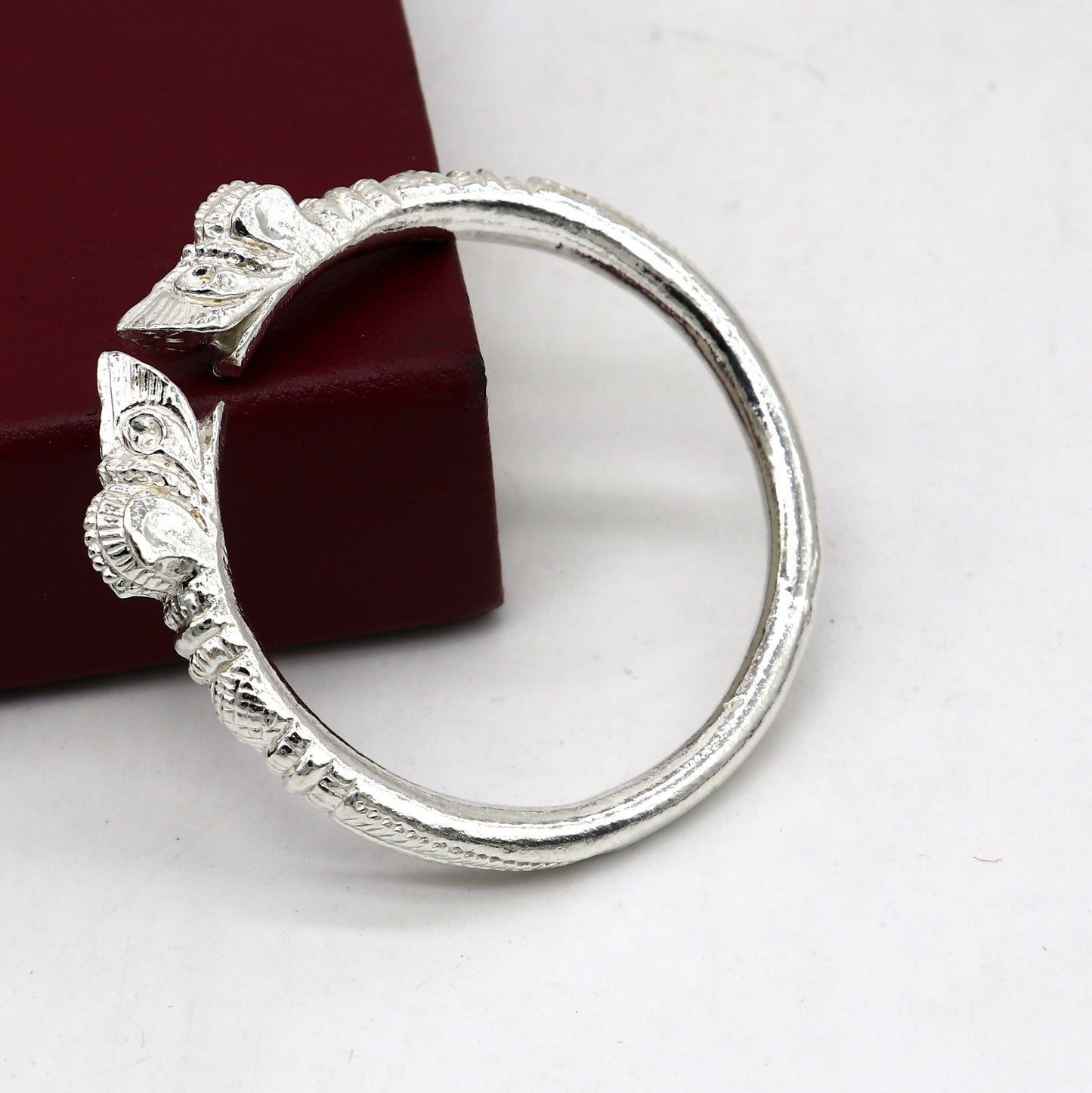 Solid 925 silver crocodile design bangle cuff bracelet for men, handcrafted vintage-style jewelry from Tribal Ornaments.