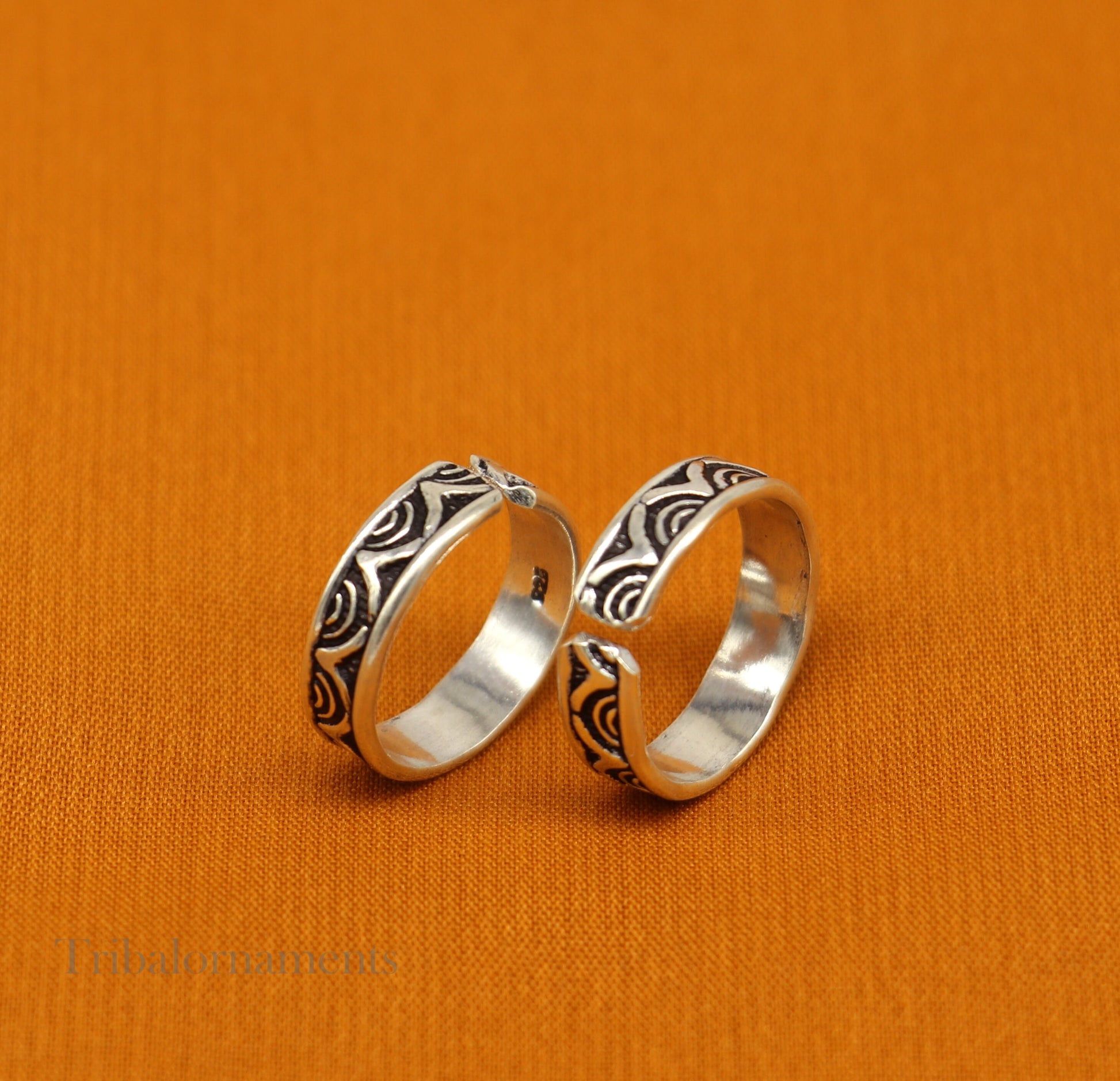 Solid Adjustable Toe ring 92.5 sterling silver handmade stunning toe ring, toe band stylish modern women's brides jewelry from india toer109 - TRIBAL ORNAMENTS